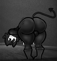 1boy ass ballsack bendy bendy_(ava_g_style) bendy_and_the_ink_machine bendy_the_dancing_demon big_ass big_butt black black_body black_eyes bluemannsfw boots cartoon_eyes demon demon_boy erick1778 fat_ass fat_butt femboy huge_ass huge_butt looking_at_viewer looking_back male male_only tagme tail thick_ass thick_butt thick_thighs