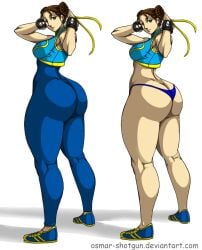 big_ass butt_crack chun-li hair_bun huge_ass osmar-shotgun street_fighter street_fighter_alpha