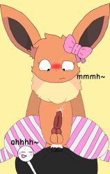 anal black_fur blush_lines brown_body brown_eyes brown_fur cum_in_ass eevee eeveelution_squad femboy riding riding_penis shinx sigma_rizz speed_(eeveelution_squad) thick_thighs thighhighs trace_(eeveelution_squad)