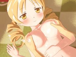 animated blonde_hair blush breast_grab breasts erect_nipples large_breasts magical_girl mahou_shoujo_madoka_magica seismic sex tomoe_mami yellow_eyes