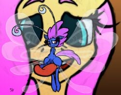 2014 antennae blush breezie_(mlp) duo equine eyelashes female fluttershy_(mlp) friendship_is_magic fur hair horse male mammal micro my_little_pony oral oral_sex penis pink_hair purple_hair seabreeze_(mlp) sex slitherkitty straight straight_hair tongue tongue_out vein wings yellow_fur