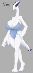 angelthecatgirl big_breasts breasts female legendary_pokemon lugia nintendo pokemon pokemon_(species) red_eyes solo video_games white_body