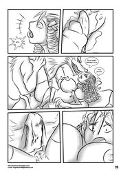 big_breasts bow breasts canine clothing comic cunnilingus curly_hair deviantart_username dialog drill_hair email_address english_text erection female greyscale human imminent_sex licking locofuria lying male mammal monochrome open_mouth oral oral_sex page_19 page_number partially_clothed penis plain_background sex text tongue tongue_out torn_clothing transformation vaginal_penetration white_background