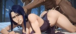 1boy 1girls ai_generated arcane arcane_caitlyn ayyaai bedroom blue_eyes blue_hair breeding caitlyn_(league_of_legends) caitlyn_kiramman cheating cheating_girlfriend cleavage cum cum_in_pussy cum_inside dark-skinned_male doggy_style female from_behind huge_muscles impregnation interracial league_of_legends light-skinned_female male messy_hair muscular muscular_male night on_bed orgasm painful painful_penetration pelvic_curtain pulling_hair pussy rough_sex sex snowbunny twitching vaginal_penetration vein