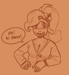 breasts choco_bar_cookie cookie cookie_run crayolacat26 crk freckles sweat sweatdrop sweating tight_clothing