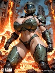 ai_generated ass big_ass big_breasts bikini bikini_armor breasts doom doom_slayer_(doom) doomgal female female_focus female_only genderswap_(mtf) rule_63 shtora solo solo_female solo_focus tagme thick_thighs