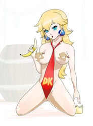 balorium donkey_kong_(cosplay) donkey_kong_(series) female female_only human kneeling mario_(series) nintendo pasties princess_peach princess_rosalina solo