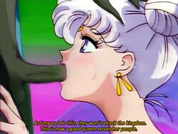 1girls artist_request balls bishoujo_senshi_sailor_moon blue_eyes blush breasts censored cheeks dark_skin deepthroat double_bun earrings edit english fellatio female forehead_mark hair hands holding_head lipstick long_hair looking_up mature milf monster mother mouth oral penis queen queen_serenity screencap screenshot_edit suck sucking text tied_hair toei_animation twintails unseen_male_face white_hair