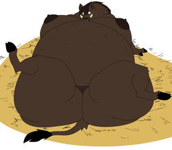 2012 ass belly big_breasts big_butt big_thighs boar breasts dark_skin female furry lying morbidly_obese no_humans overweight porcine riis