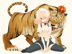 animal maid moan takagi_(tansuke) tansuke tiger wink