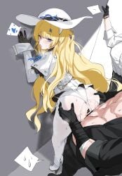 ... 1boy 2girls absurdres against_wall bar_censor black_collar black_gloves blonde_hair boots censored clothing_aside collar female gloves hair_ornament hands_on_another's_ass hat heart highres long_hair looking_back male male_rover_(wuthering_waves) multiple_girls panties panties_aside pantyhose phoebe_(wuthering_waves) plentyofempty purple_eyes rover_(wuthering_waves) sex sex_from_behind shirt skirt sleeves_rolled_up spoken_heart standing standing_sex sweat torn_clothes torn_pantyhose underwear vaginal_penetration white_boots white_hat white_pantyhose white_shirt white_skirt wuthering_waves x_hair_ornament zani_(wuthering_waves)