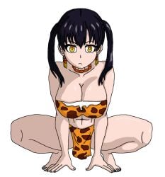 barefeet barefoot bikini bikini_top cavegirl cavewoman clothed clothed_female crouching crouching_female feet feral fire_force huntress jungle jungle_girl jungle_princess large_breasts leopard_print leopard_print_bikini loincloth looking_at_viewer ooga_booga prehistoric primitive savage savage_land staring_at_viewer stone_age tamaki_kotatsu tarzan tribal tribal_clothing tribal_earrings tribal_jewelry tribal_necklace twintails unga_bunga unga_unga warrior wild