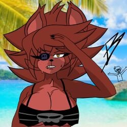 background_character beach_background confinement_(lord_bung) connor_cornwall fexa fexa_(cryptia) fredina's_nightclub looking_up photo_background simple_coloring simple_shading yosoybonfie