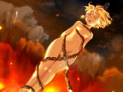 artist_request bondage breasts burned_alive burning burning_alive burning_at_the_stake chains character_request execution female fire nipples nude source_request tears torture