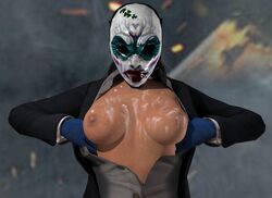 3d breasts clover clover_(payday_2) cum cum_on_breasts female first_porn_of_franchise overkill_software payday payday_2 payday_masks