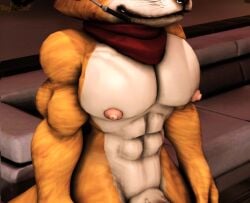 3d 3d_(artwork) abs anthro ass big_butt big_muscles big_pecs dr.ivopingasnik fox fox_mccloud furry furry_only gay gay_male genitals grin high-angle_view male muscular muscular_anthro muscular_male navel nintendo nipples nude nude_anthro nude_male pecs pecs_focus penis penis_base sfm smile solo source_filmmaker standing star_fox