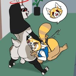 celeste the nun rabbit from aggressive retsuko by hexecat