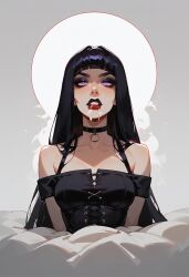 ai_generated black_hair choker corset female vampire_girl