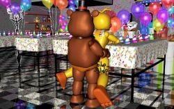 3d c4d cinema4d five_nights_at_freddy's five_nights_at_freddy's_2 scottgames straight tagme toy_chica toy_chica_(fnaf) toy_freddy toy_freddy_(fnaf) viewed_from_behind