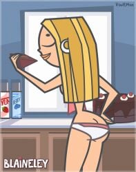 1girls apron ass blaineley_(tdi) cake earrings panties total_drama_island vaultman