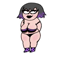 bad_anatomy chubby chubby_female girlfriend goth goth_girl pijama thick_ass thick_thighs