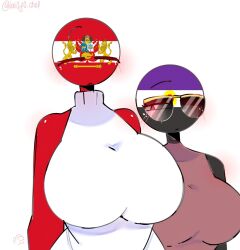 2girls among_us among_us_reference big_breasts blush countryhumans countryhumans_edit countryhumans_girl countryhumans_oc edited edited_image ibispaintx kak0yt0_chel kak0yt0_chel_style no_sex peruanita_imperial_(countryhumans) sfw sunglasses tagme tight_clothing