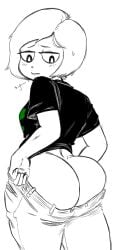 1female 1girls 4chan ass big_ass big_butt butt chloe_clover_(funkg) english_text female funkg pants text