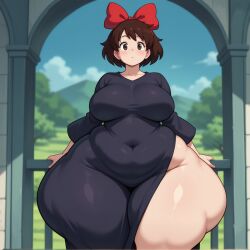 1girls ai_generated bbw kiki kiki's_delivery_service plump tagme thick_thighs