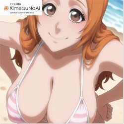 beach bleach bleach:_the_thousand-year_blood_war inoue_orihime inoue_orihime kimetsu_no_ai large_breasts orange_hair solo