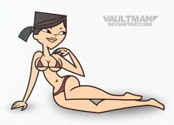 1girls bikini black_hair brown_bikini heather_(tdi) swimsuit total_drama_island vaultman