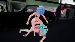 3d anal animated big_ass big_breasts blue_hair cock cum cum_on_ass dickgirl female futa_on_female futanari shemale sound tagme video video_games