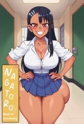 ai_generated big_cock bimbo bimbo_lips black_hair firstbouki hayase_nagatoro hourglass_figure huge_ass huge_hips please_don't_bully_me,_nagatoro tagme wide_hips