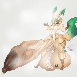 big_penis eeveelution huge_cock hyper_penis lattemon lattemon_(character) leafeon penis pokemon pokemon_(species) tagme thick_thighs wide_hips