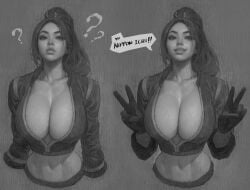 ? asian asian_female big_breasts breasts clothed clothed_female curious excited excited_female fatal_fury fatal_fury:_city_of_the_wolves female female_focus female_only happy happy_female ickpot japanese japanese_female king_of_fighters large_boobs large_breasts light-skinned_female light_skin looking_at_viewer mai_shiranui mai_shiranui_(city_of_the_wolves) midriff peace_sign snk