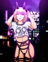 crop_top garter_belt garter_straps oc slaanesh sr._engrudo thong