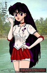 bishoujo_senshi_sailor_moon choker clothing dragonlord_(artist) erect_nipples erect_nipples_under_clothes female female_only human long_hair mars_symbol photo_background rei_hino sailor_mars see-through see-through_clothing skirt small_breasts smooth_skin solo tagme tiara