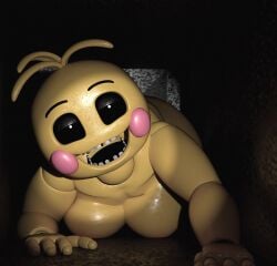 1girls 3d 3d_(artwork) animatronic animatronic_female bunnybox0_0 camera_pov canonical_scene crawling female female_only five_nights_at_freddy's five_nights_at_freddy's_2 in_vent on_all_fours pov robot robot_girl solo solo_female toy_chica_(fnaf) vent