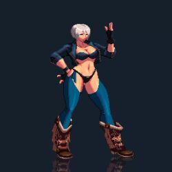 1girls angel_(kof) animated big_breasts boots breasts busty busty_female curvy curvy_female female gloves hand_up jacket kdekercy king_of_fighters large_breasts leather light-skinned_female light_skin loop looping_animation no_sound open_clothes open_mouth pale_skin panties short_hair short_playtime shorter_than_10_seconds source_request standing tagme thick thick_legs thick_thighs thighs video white_hair wide_hips