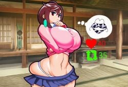 ai_generated ayase_momo big_breasts bigger_&_better breasts butt_crack clothed dandadan female female_only huge_ass huge_breasts navel sideass underass