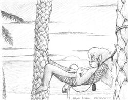 2007 asthexiancal beach cleo_catillac eyes_closed hammock listening_to_music palm_trees setting_sun tagme the_catillac_cats