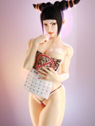 3d adeptusinfinitus blender breasts calendar_(object) covered_breasts drill_hair fit juri_han muscular_female no_nut_november purple_eyes street_fighter street_fighter_v suggestive thong