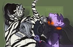 animal_genitalia anthro anus ass big_anus blush cade_(travesseiro) duo equid equine equine_anus equine_genitalia exhaust exhaust_pipe exhaust_smoke fart felkin feral genitals hi_res horn horned_humanoid horse huge_anus humanoid hybrid machine maintenance male male/male mammal oil presenting presenting_anus puffy_anus raised_tail robot robot_feral smoke_from_anus soot stripes tail tools travesseiro wrench zebra zelko