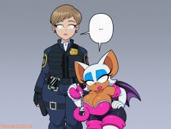 2girls big_ass big_breasts big_thighs breast_size_difference embarrassed handcuffs huge_breasts omegasunburst police police_uniform policewoman rouge_the_bat sonic_(series) sonic_the_hedgehog_(series) sonic_x topaz_(sonic_the_hedgehog)