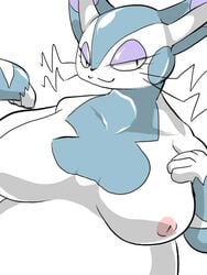 anthro big_breasts breasts chubby feline feline female huge_breasts mammal nintendo pokemon purugly solo sya video_games