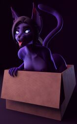 anthro cat_girl catgirl female furry furry_cat solo tail violet_skin