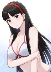 amagi_yukiko atlus black_hair breasts female female_only kureha_jhsh persona persona_4 solo swimsuit white_skin