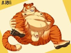 chubby_male fat furry kronexfire male overweight_male tiger