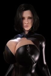 1girls 3d 3d_animation alternate_breast_size animated black_hair bouncing bouncing_breasts bouncing_hair breasts breasts_bigger_than_head cleavage cleavage_cutout cleavage_window clothed clothed_female female female_only female_solo hourglass_figure huge_breasts jiggle jiggling jiggling_breasts kate_beckinsale looking_at_viewer selene_(underworld) shorter_than_30_seconds skin_tight slim_waist solo solo_female tagme tight_clothing top_heavy top_heavy_breasts underworld upper_body vaako vampire vampire_girl vertical_video video