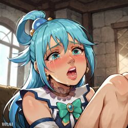 ai_generated aqua_(konosuba) crying female kono_subarashii_sekai_ni_shukufuku_wo! stable_diffusion wiselynxai