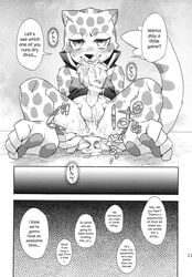 ass balls blush bottomless comic cum cum_inside erection feline gaping harusuke hindpaw leopard looking_at_viewer male male_only mammal messy monochrome ollie_(pop'n_music) pawpads paws penis pop'n_music presenting snow_leopard stretching